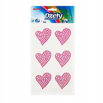 Dżety DS56 serduszka różowe 6sztuk