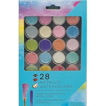 Farby akwarelowe - 28 metalicznych kolorów