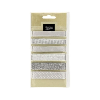 Tasiemki, zestaw srebrny 6 x 1m.- produkt dekoracyjny