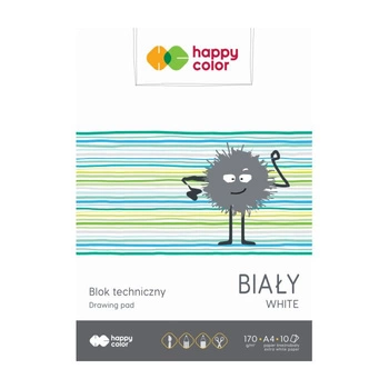 Happy Color Blok techniczny  A4- białe kartki  