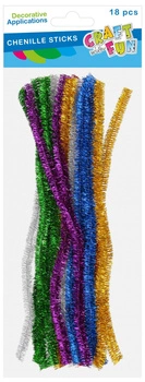 Ozdoba dekoracyjna Druciki powlekane brokat 18 szt. mix kolorów CRAFT WITH FUN 567235
