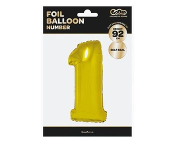 Balon foliowy B&C 'Cyfra 1', złota, 92 cm Godan