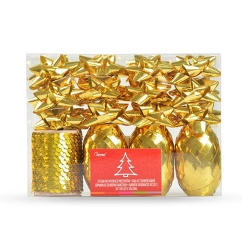 Zestaw do dekoracji prezentów złoty