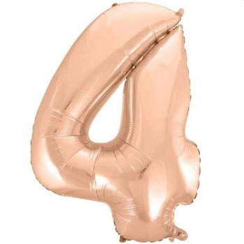Balon foliowy Cyfra różowo-złota '4' - Wielkość 92cm