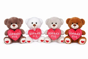 Miś z sercem 'Kocham Cię' Walentynki 15cm  (mix 4 kolory)  169822    W