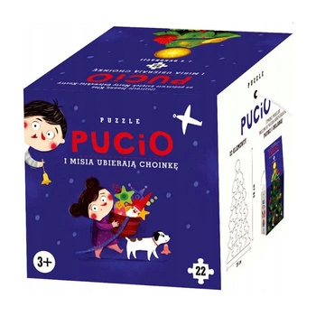 Pucio i Misia ubieraja choinke. Puzzle