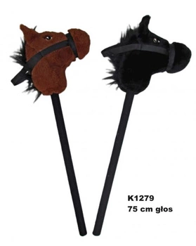 KOŃ NA KIJU 75CM 2KOL GŁOS
