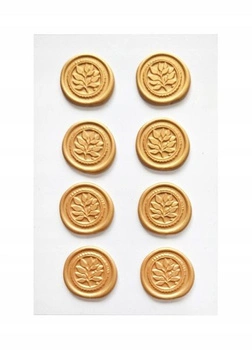 Odbicie lakowe samoprzylepne Listki, 8 szt./op., złote