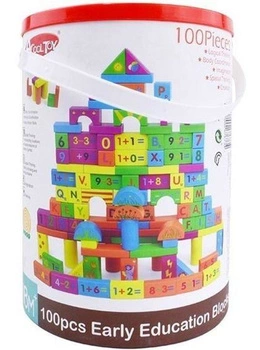 AC7673 ZESTAW KLOCKÓW DREWNIANYCH MATEMATYCZNYCH 100 EL.
