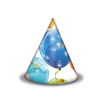 Czapeczki papierowe 'Sparkling Balloons', 6 sztuk