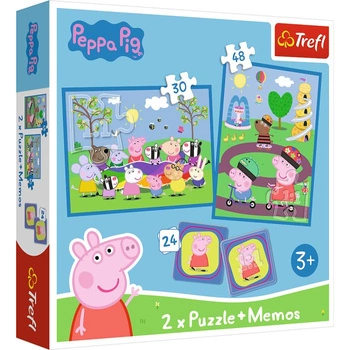 Puzzle 2w1 30+48 el. Radosne chwile ze Świnką Peppą + Memos Trefl