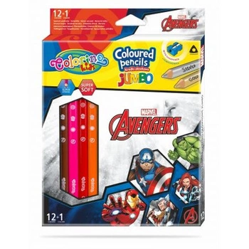 DISNEY KIDS COLORINO - KREDKI OŁÓWKOWE TRÓJKĄTNE JUMBO 12 SZTUK / 13 K