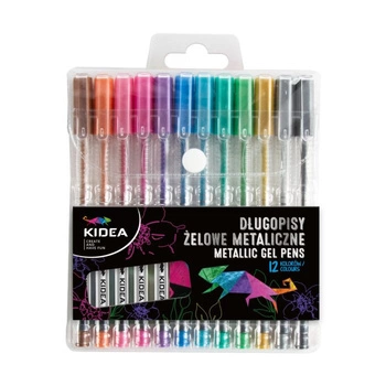 DŁUGOPISY ŻELOWE METALICZNE A 12 KOLORÓW KIDEA