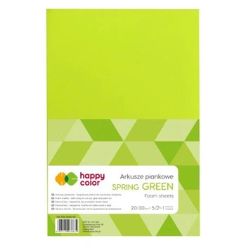 Arkusze piankowe A4, 5 ark, zielony wiosenny, Happy Color
