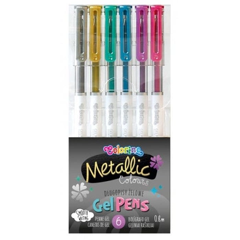 DŁUGOPIS ŻEL 6KOLORÓW METALIC