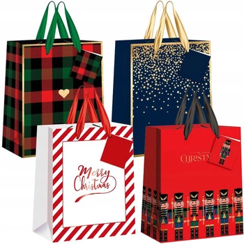 Interdruk Torebka Prezentowa Świąteczna 190G mix wzorów 18X23X10