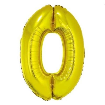 Balon foliowy Cyfra złota '0' - Wielkość 92cm