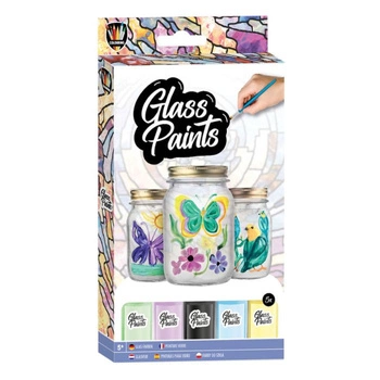 FARBY DO SZKŁA I CERAMIKI 5 SZT. + PĘDZELEK/ 8715427116334