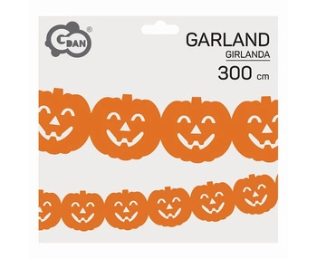 #DEGI Girlanda papierowa Dynie, pomarańczowa, 18.8.5x20x300 cm