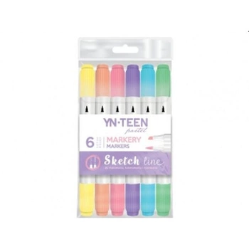 Interdruk Marker Sketch Line Pastel 6 szt.