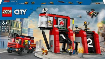 Klocki LEGO City - Remiza strażacka z wozem strażackim 60414