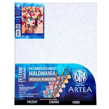 Zestaw z farbami, malowanie wg. numerów, podobr. 40x50cm, Portret w kwiatach