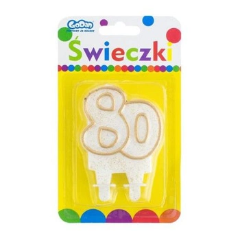 ŚWIECZKA ZŁOTY KONTUR LICZBA 80