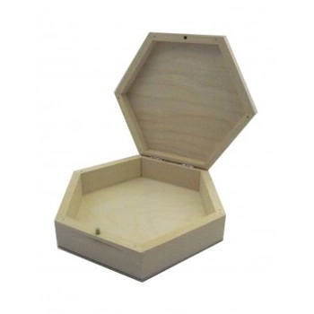 KASETKA DREWNIANA SZEŚCIOKĄTNA 19CM