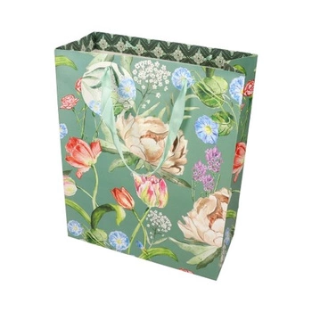 Torebki papierowe PIWONIE i TULIPANY, L 32x12x26, 5szt./op.