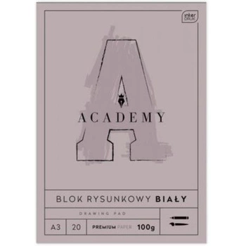 Blok rysunkowy A3 20 100g ACADEMY biały