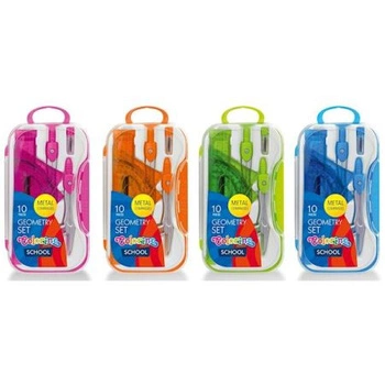 ZESTAW GEOMETRYCZNY 10 ELEMENTÓW CYRKIEL