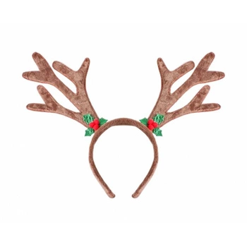 Opaska 'Rogi renifera', brązowa