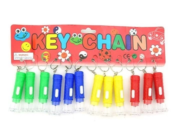 brelok latarka dł.6,5cm + zawieszka, karta 12szt