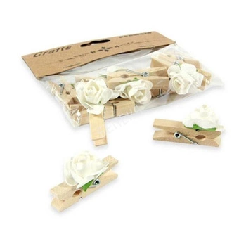 KLIP DREWNO RÓŻA BIAŁA D10