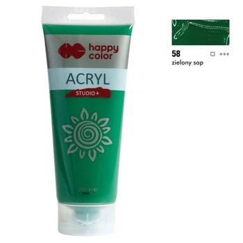 Farba akrylowa Studio 200 ml, zielony sap, Happy Color