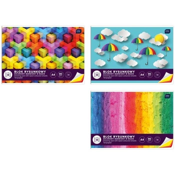 Blok A4 Rysunkowy Kolor Barwiony w masie Interdruk