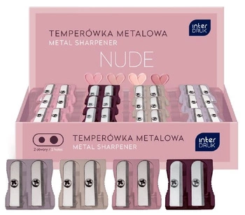 Temperówka podwójna metalowa NUDE 24szt