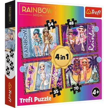 Puzzle 4w1 Modne Laleczki Rainbow