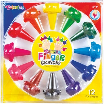 Colorino Kredki Świecowe na palce Zwierzątka 12 kolorów