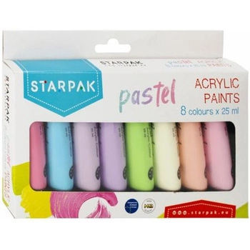Farby Akrylowe Pastelowe 8 kolorów 25ml Starpak