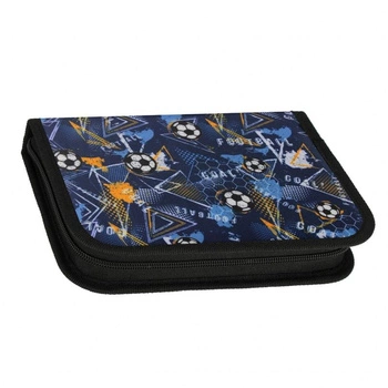 Starpak, Piórnik 1 zamek 2 klapki bez wyposażenia Football Blue