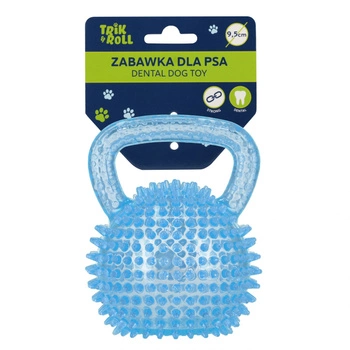 Zabawka dla psa Piłka 9,5cm z uchwytem niebieska TRIK&ROLL 560677