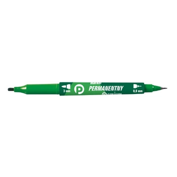 Marker permanentny dwustronny zielony, Tetis