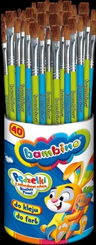 Pędzelki do farb i kleju Bambino mix 40 sztuk w kubku
