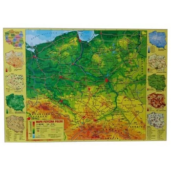 Podkład Na Biurko Oklejany Mapa Fizyczna Polska Derform