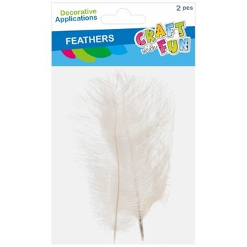 OZDOBA DEK PIÓRKA 15-20CM 2SZT BIAŁE CF 12 864