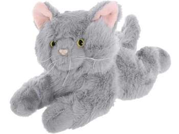 KOT pluszowy LEŻĄCY 45 CM SZARY