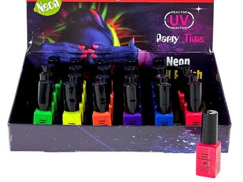 Lakier wodny do paznokci, 7,45ml, neonowy, mix kolorów, display 24szt; 21,5x15x6,5cm
