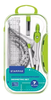 Zestaw Szkolny Geometryczny 7el. zielonym Starpak 560249