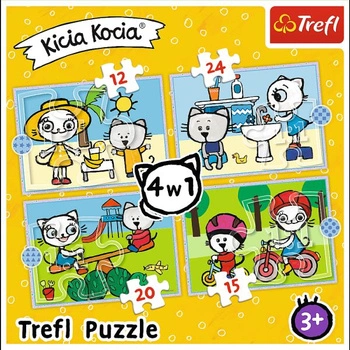 PUZZLE 4W1 DZIEŃ KICI KOCI